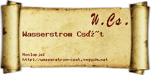 Wasserstrom Csát névjegykártya